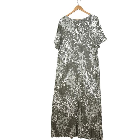 Belle by Kim Gravel Dress Soft Knit Spandex Vibrant Print Lounge Midi Tall | XLT - Picture 3 of 9